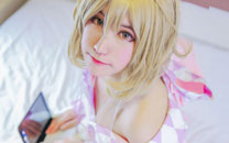 呆萌美少女月读锁锁美睡衣COS