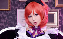 西木野真姬黑丝女仆装性感COS