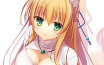 二次元高领开胸毛衣美少女美图